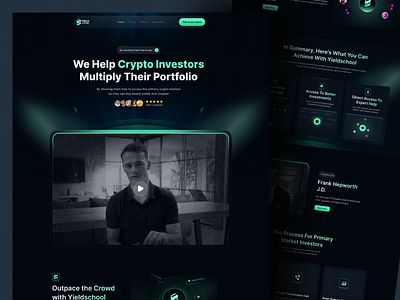 Crypto Investments Landing Page bitcoin blockchain crypto crypto landing page crypto markets cryptocurrency defi education eth exchange fintach invest investor website landing page learn platform token trade ui ux