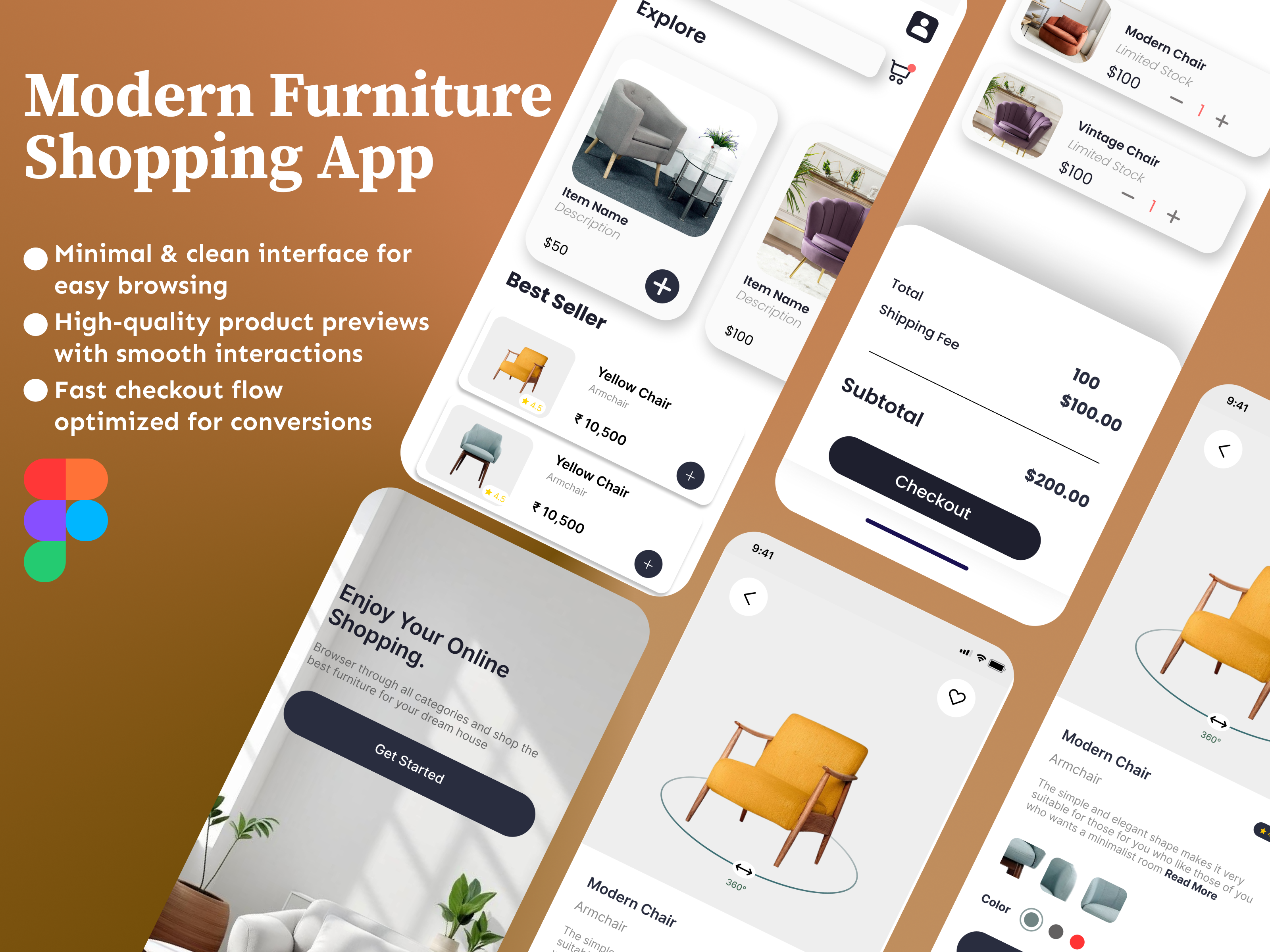Modern Furniture Shopping App – Clean & Minimal UI/UX app concept app design app prototype clean design ecommerce app figma design furniture app interface design minimal ui mobile app ui mobile ui modern app design online shopping product design shopping app ui design ui ux user experience ux design visual design