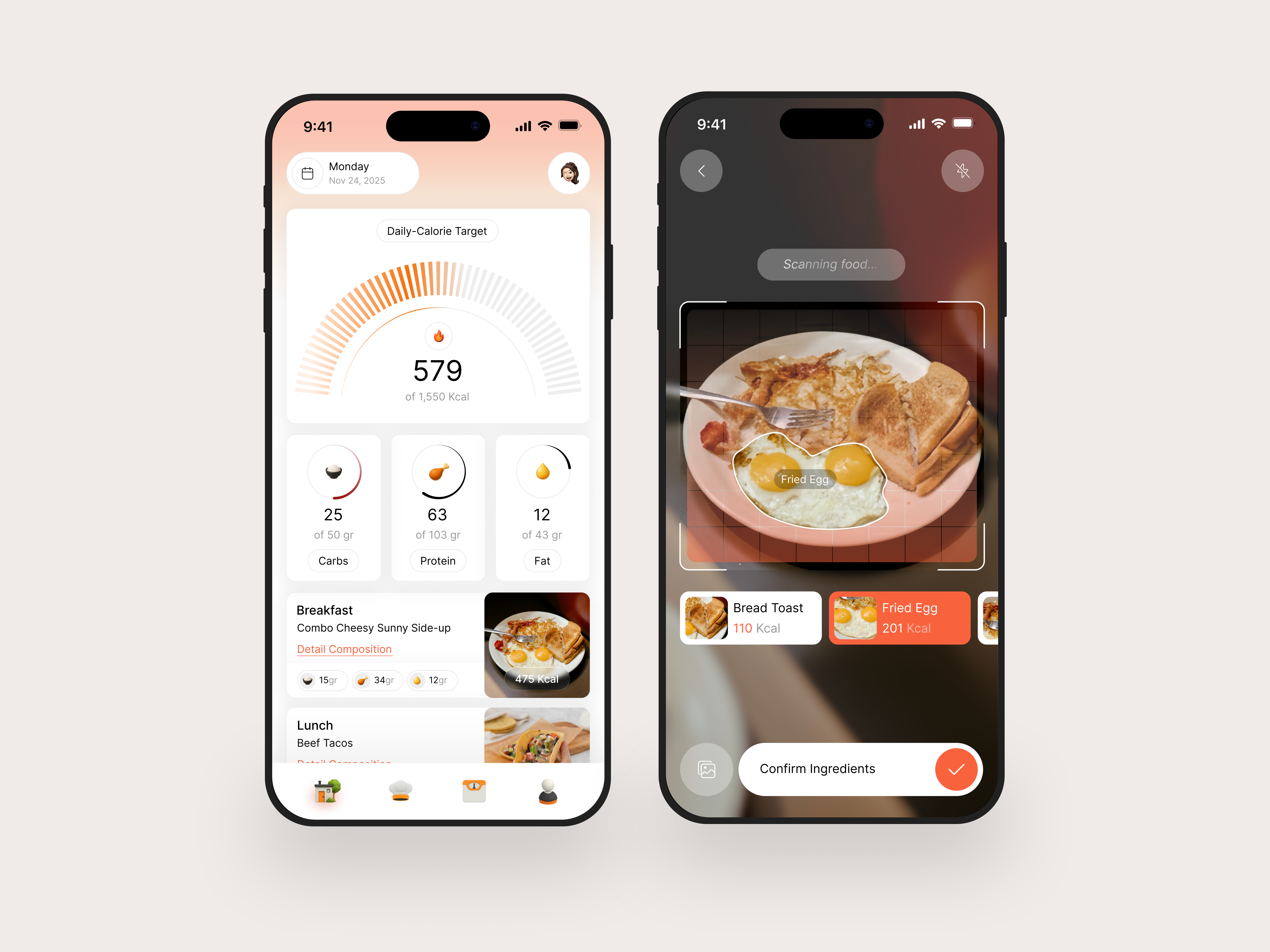 Mobile Calorie Tracker App app calorie ai calorie app calorie calculator calorie tracker diet app food app food calorie food scan food track health app meal plan meal scan mobile mobile app mobile ui nutrition app scan ui ux