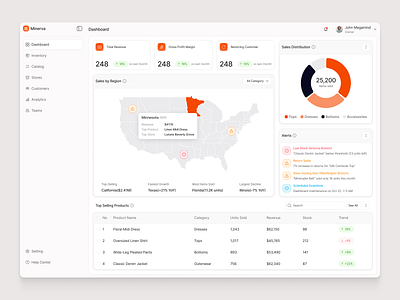 Minerva - Store Management Dashboard analytics clean dashboard dashboard analytics dashboard design data visualization design figma management dashboard minimalist modern online store product management productivity seller store dashboard store management store management dashboard store manager ui