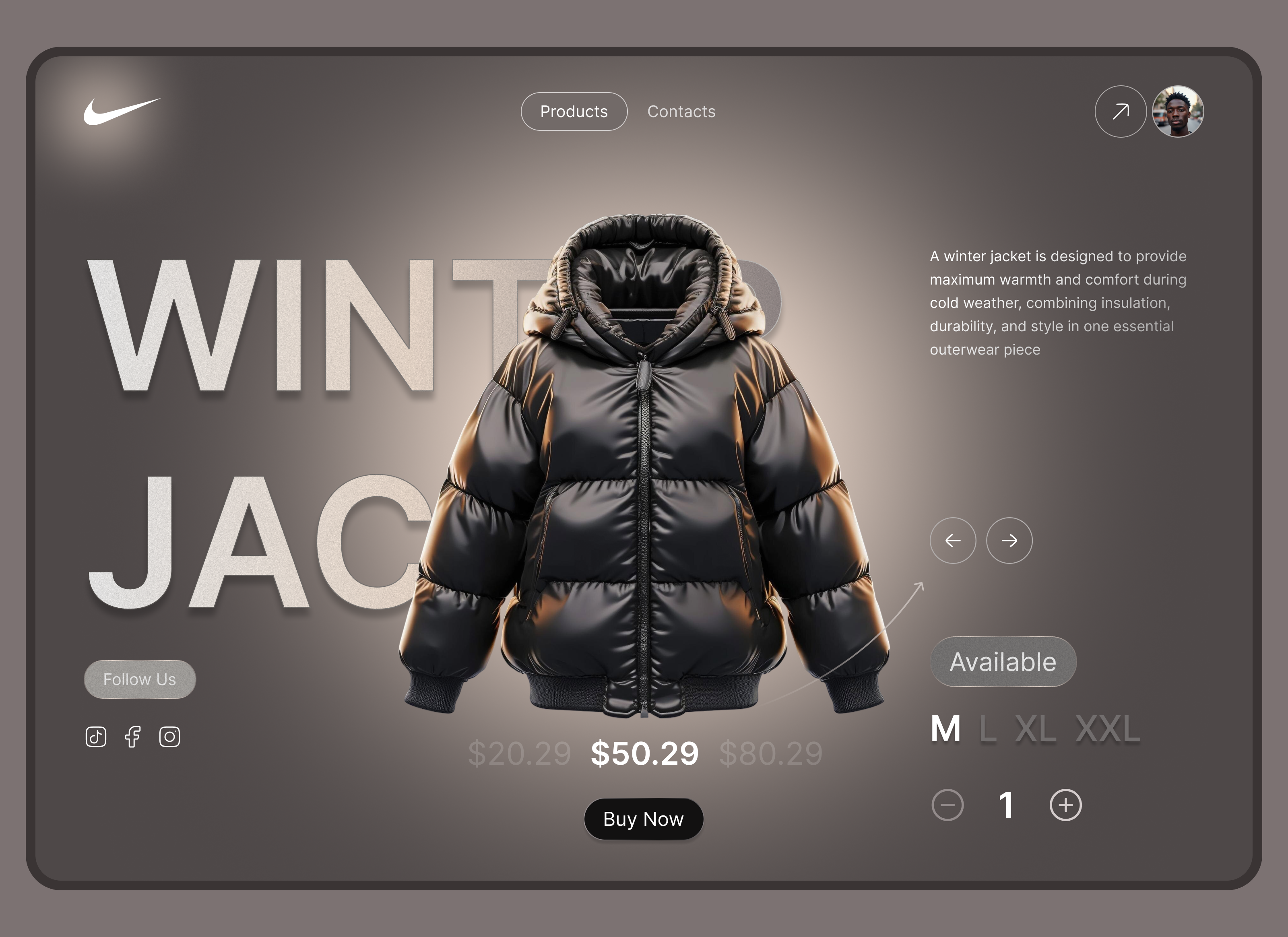 Modern E- Commerce Jacket Landing Page. Easy To Purchase . appdesign cleanui ecommerce ecommerceui fashionui figma interface jacket landingpage landingpagedesign minimalui productdesign productpage uiconcept uiux uiuxdesign visualdesign webdesign webui winterjacket