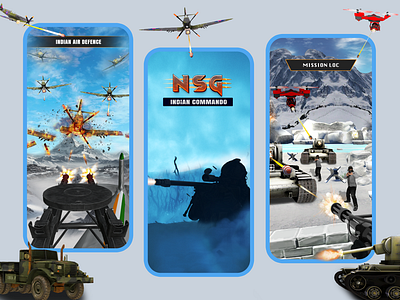 NSG Commando – Mobile Game UI & HUD Design 3d art android game fps game game development game ui hiring designers hud design military mobile game design unity 3d user interface