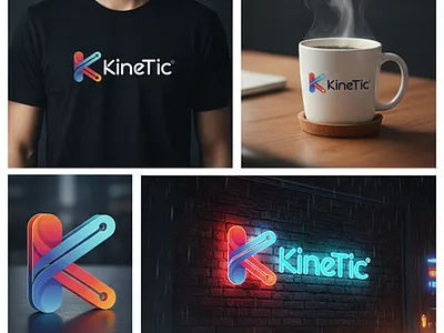 KineTic — Modern Tech Logo Concept 3d logo app icon brand identity graphic design logo design modern logo startup tech logo visual identity