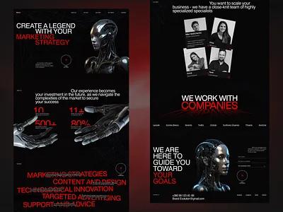 Landing page for marketing agency branding design development site graphic design illustration landing page site ui website