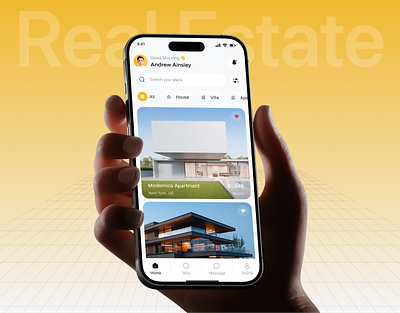 Real Estate Mobile App cards chart design house ios mobile mobile app real estate rent saas service ui uiux