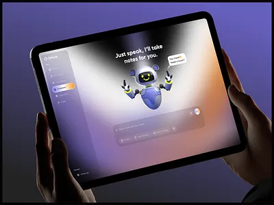 AI Assistant Web Dashboard – Smart Voice Notes & Productivity UI ai assistant ai note taker app dashboard design mobile product ui voice assistant web