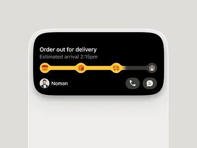 Dynamic Island Component - Delivery App clean delivery island ui delivery mobile app ios component ios top modal island notification modal pop up ui ux