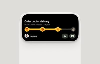 Dynamic Island Component - Delivery App clean delivery island ui delivery mobile app ios component ios top modal island notification modal pop up ui ux
