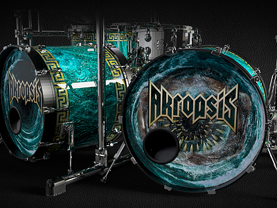 Akroasis - Art for custom drum wraps bass bass drum head custom drum drummer drums heavy heavy metal metal wraps