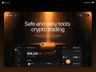 Crypto Trading — Safe & Easy Tools Landing Page animation conversion focused landing crypto landing page crypto trading platform defi landing page exchange website hero section design landing page landing page design product website responsive website ui design ux design webdesign website