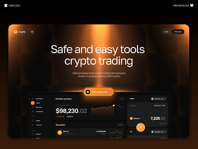 Crypto Trading — Safe & Easy Tools Landing Page animation conversion focused landing crypto landing page crypto trading platform defi landing page exchange website hero section design landing page landing page design product website responsive website ui design ux design webdesign website