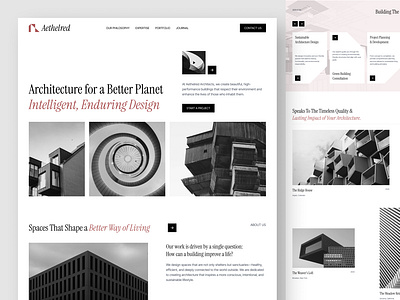 Aethelred Architects | Website | UI/UX Design | Radiyal architect architect website clean design design house landing page product design radiyal redesign residence typography ui ui design uiux ux design web design web ui design webdesign website design