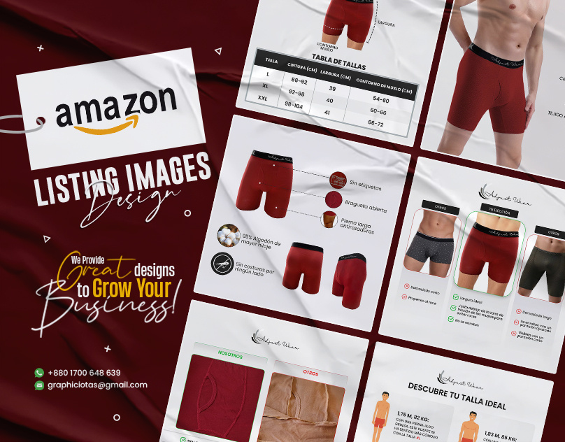 Amazon Listing Images Design for Men’s Red Boxer a content a plus content amazon ebc amazon images amazon listing amazon listing image amazon product amazon product listing boxer listing images design listing design listing images product images product infographic