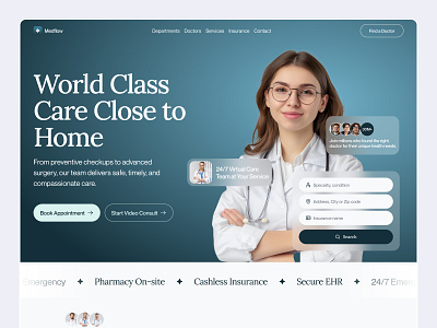 Healthcare Website doctor appointment doctor booking health care healthcare hero section landing page landing page design medical web ui medical website product design ui uiux web design website