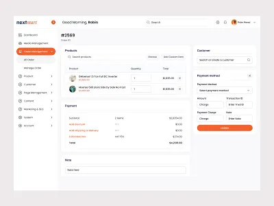 Saas Admin Panel (Order Management) admin panel ecommerce oder management saas ui ux