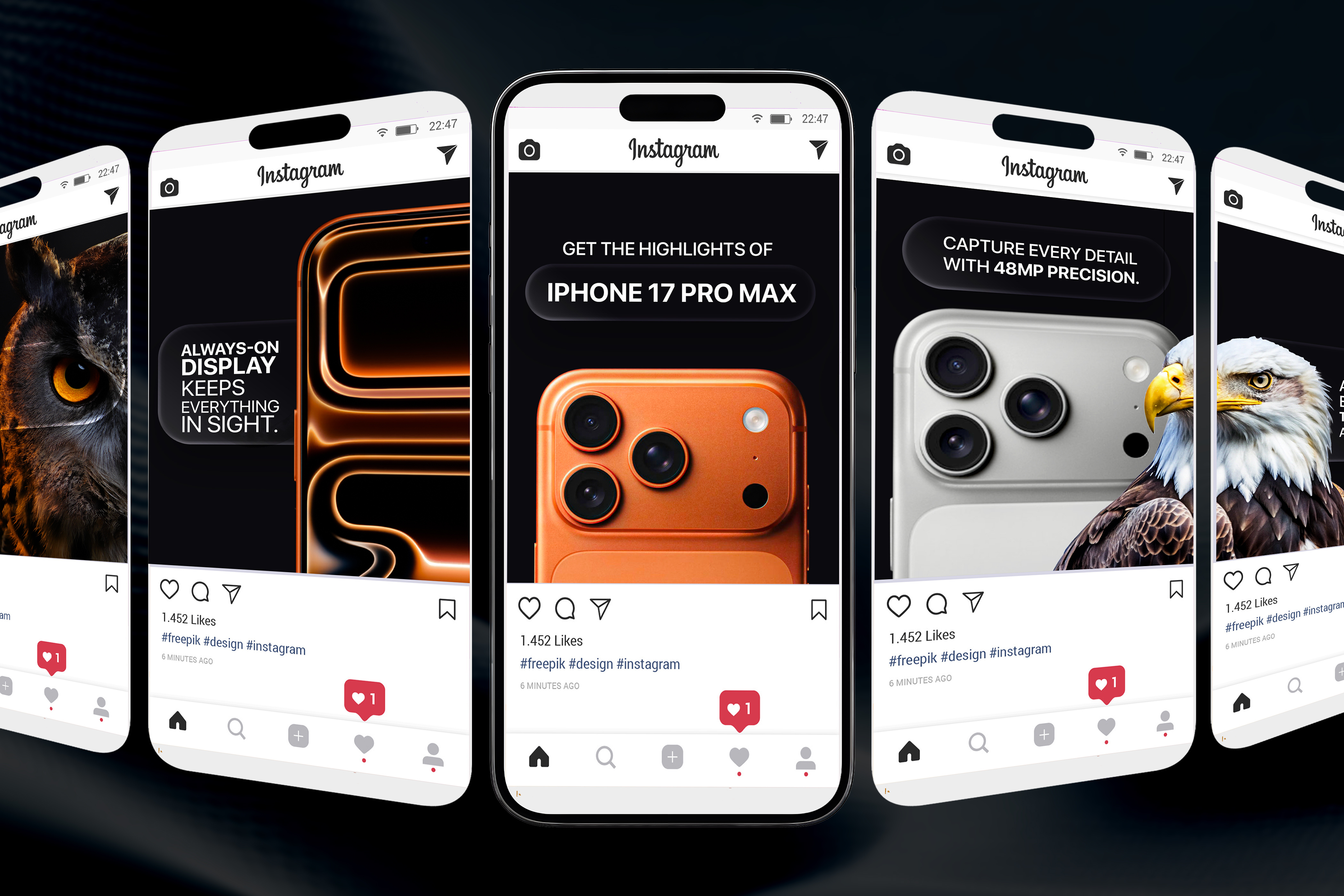 Iphone 17PRO MAX Carousel Design branding carousel carousel designer design graphic design instagram carousel iphone 17 pro iphone carousel design post design poster social media post typography