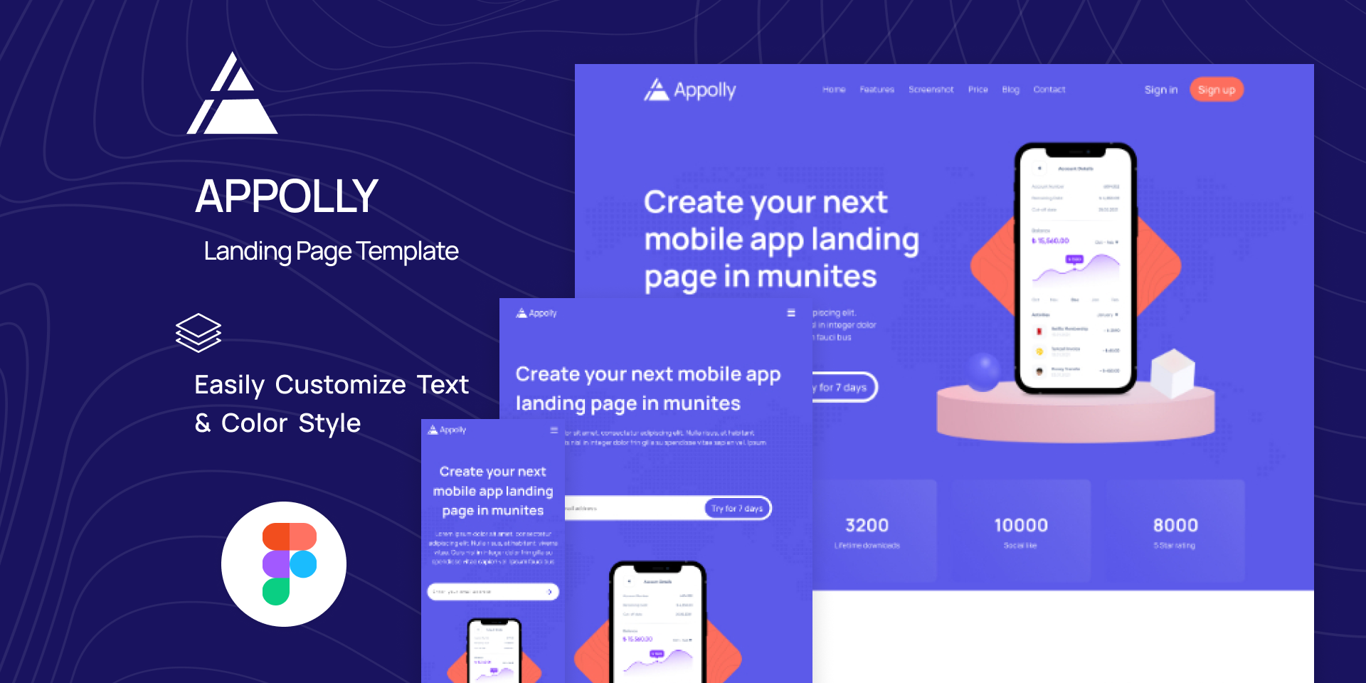 APPOLLY Landing Page 3d animation app branding design graphic design illustration logo motion graphics ui vector