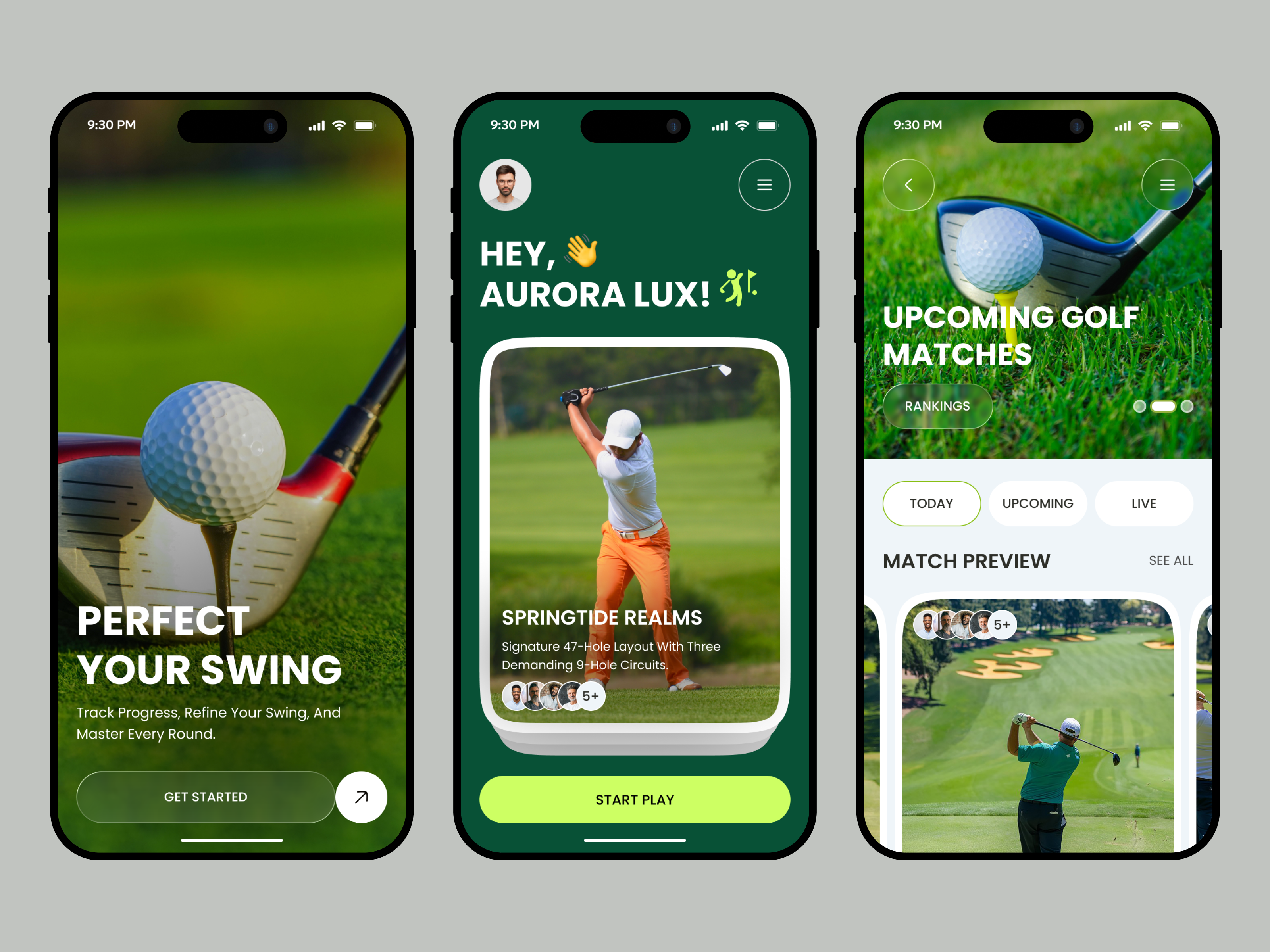 Example of Sports Mobile App Design