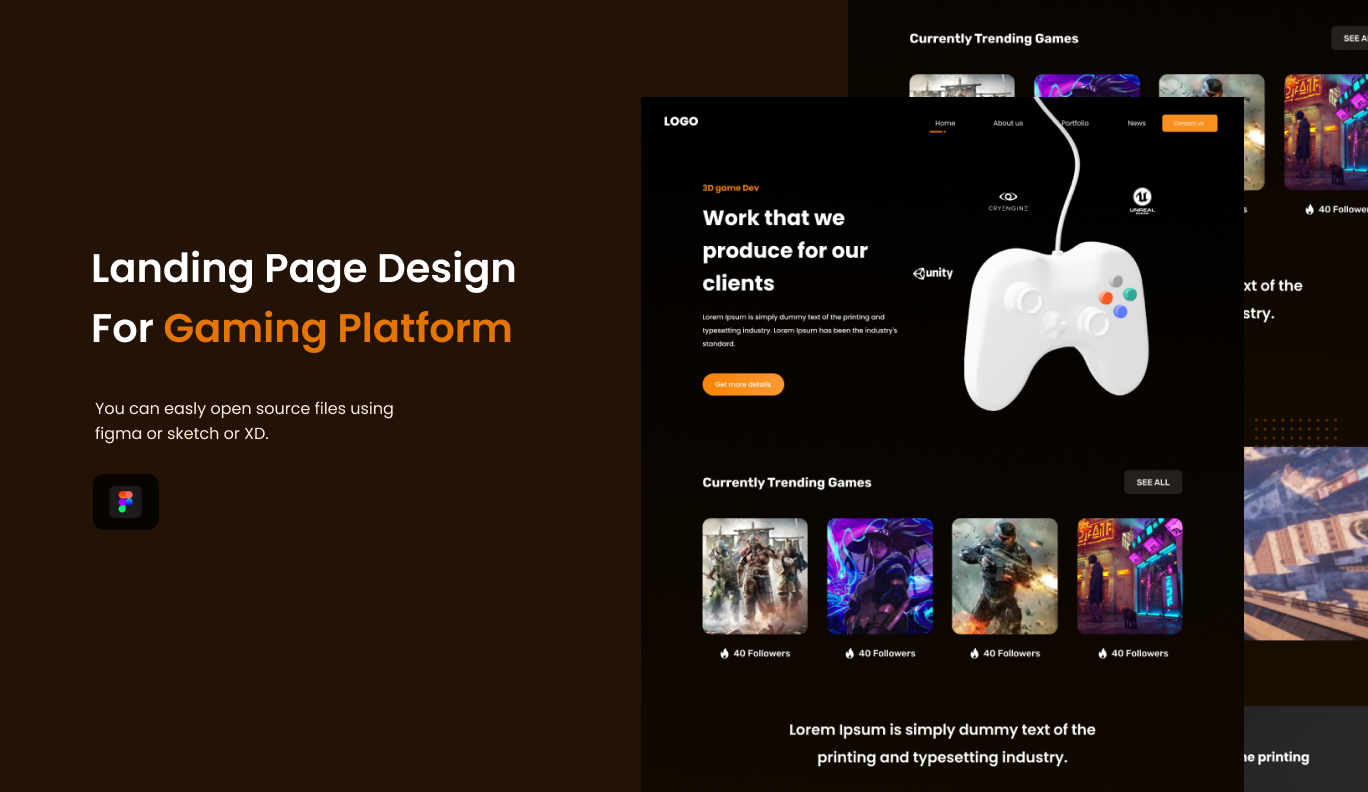 Gaming Landing Page 3d animation app branding design graphic design illustration logo motion graphics ui vector