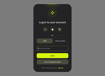 Log in UI - world-class component clean ui create account login minimal ui mobile nice log in ui saas product sign in sign up ui ux