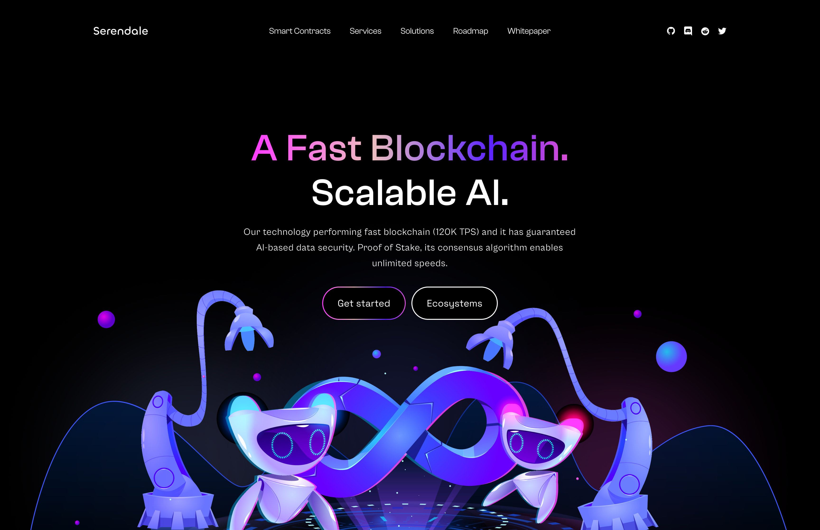 SERENDALE AI Landing Page 3d animation app branding design graphic design illustration logo motion graphics ui vector