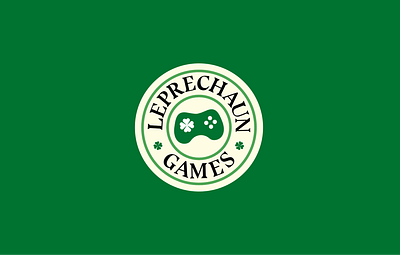 Leprechaun Games branding clover design game leprechaun logo lucky