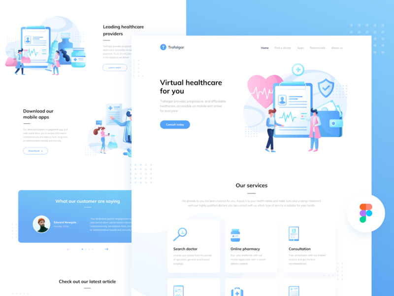TRAFALGAR HEALTH Landing Page 3d animation app branding design graphic design illustration logo motion graphics ui vector