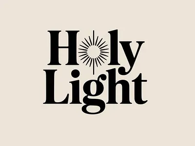Holi Light logotype brand design holy identity lettering light logotype minimal monochrome spiritual typography vintage