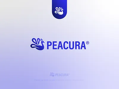 Peacock Logo Concept "PEACURA" abstract animal beauty brand gradient logo logotype luxury minimal modern peacock pictogram plume shape simple sophisticated vibrant