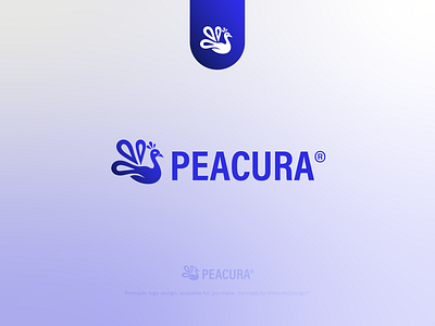 Peacock Logo Concept "PEACURA" abstract animal beauty brand gradient logo logotype luxury minimal modern peacock pictogram plume shape simple sophisticated vibrant