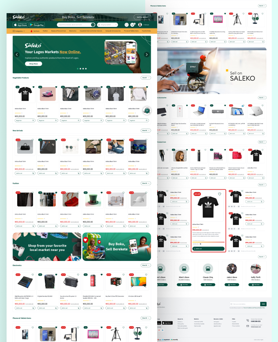 Saleko Ecommerce Website branding design ecommerce figma product design ui uiux ux web web design