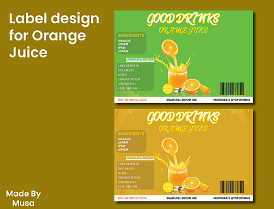 Label design for orange juice