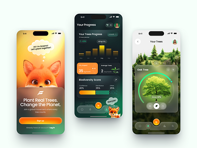 Mobile App for Tree Planting App app app design application application design design interface ios app ios app design mobile mobile app mobile app design mobile design product product design service startup ui uiux ux