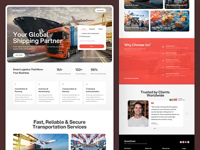 Shipping & Logistics Website cargo delivery freight landing page logistics logistics website product design saas design saas website shipping website supply chain transport ui ui design uiux ux ux design web design website website design