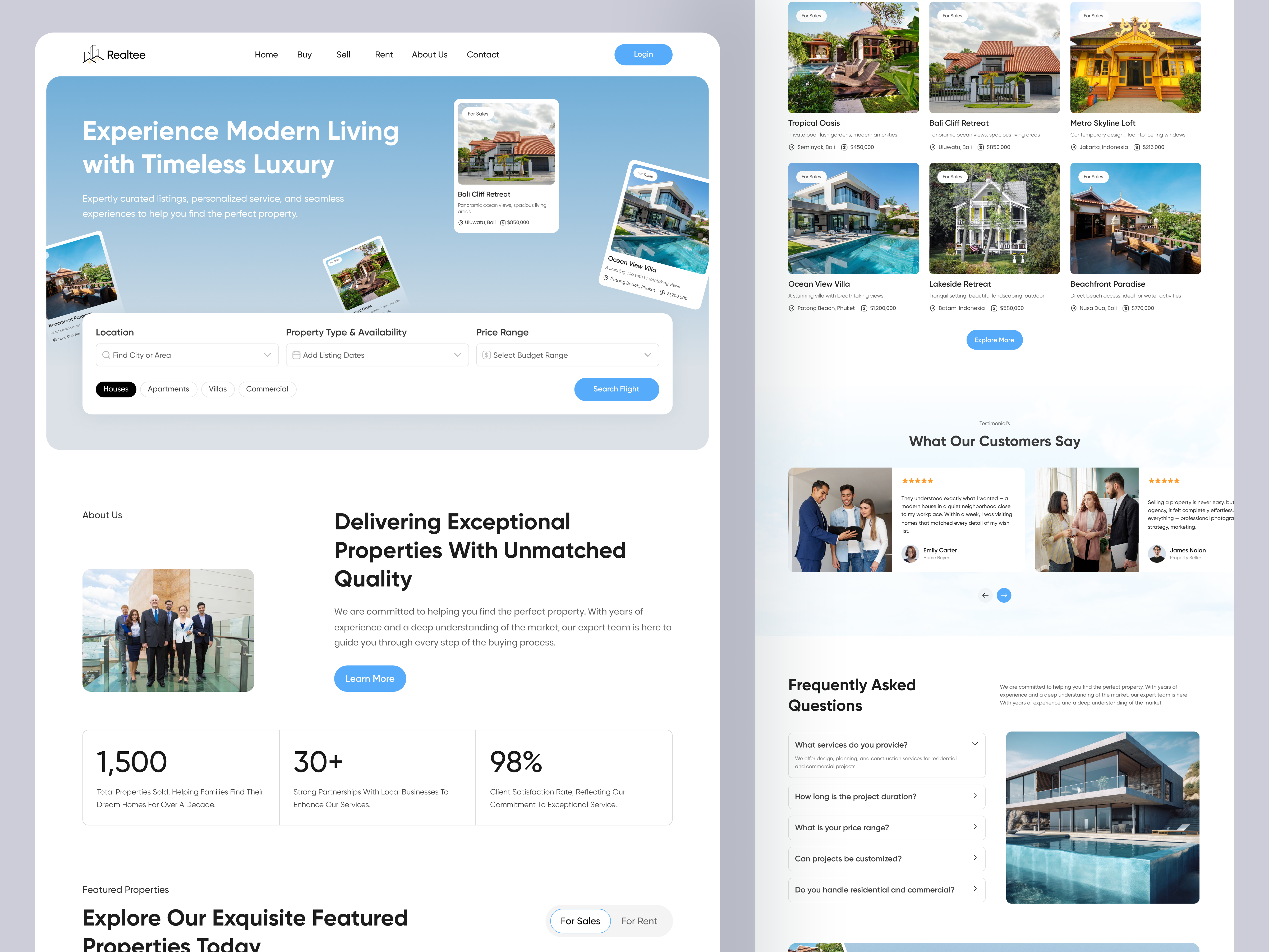 Example of Hotel Booking Or Real Estate Website