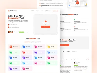 Online PDF Editor | UI / UX | Landing page design branding converter design document editor landing page logo ui ux web design