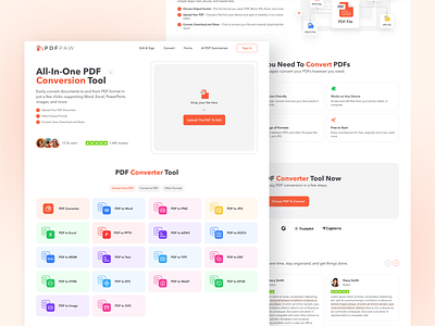 Online PDF Editor | UI / UX | Landing page design branding converter design document editor landing page logo ui ux web design