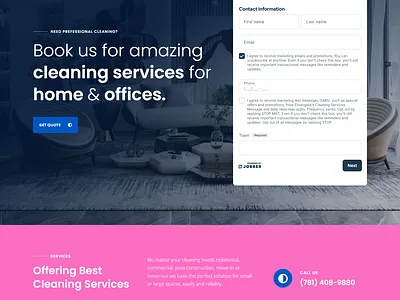 Modern Cleaning Service Website Design branding design graphic design illustration landingpage logo vector webdesign webxpart
