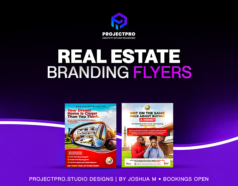 Real Estate Flyer Designs | Client Project branding business branding client work flyer design graphic design marketing materials modern design property listings property marketing real estate visual identity