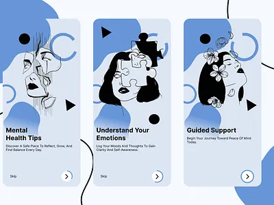 Mental Health App Onboarding • Soft Illustrations + Clean UI appdesign mentalhealth minimaldesign onboardingui ui