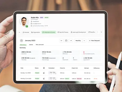 HRM Software (Attendance & Leave Management) graphic design hr hrm hrm management hrsoftware saas saas platform ui ux