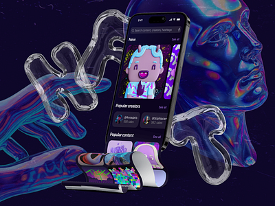 NFT-Powered Content Marketplace crypto app ios design marketplace mobile app nft nft app nft marketplace product design ui ux design