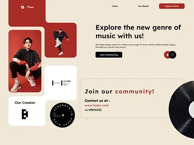 Music With Artists-Landing Page ui visualdesign webdesign