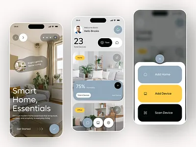 Smart Home Mobile App app design clean control home design home home monitoring home station mobile app monitoring product design smart smart devices smart home smart home app smart house toggle ui uiux uiux design