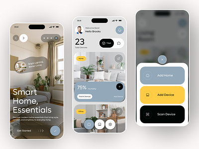 Smart Home Mobile App app design clean control home design home home monitoring home station mobile app monitoring product design smart smart devices smart home smart home app smart house toggle ui uiux uiux design