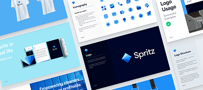 Spritz Brand Guide blue brand identity branding design iconography typography