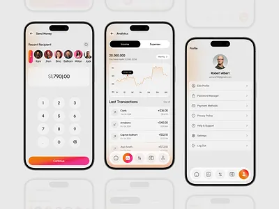 Modern Money Management App app bank bank management banking app crm expenses finance finance app fintech fintech app investment mobile mobile app mobile banking mobile design saas transfer ui ux wallet