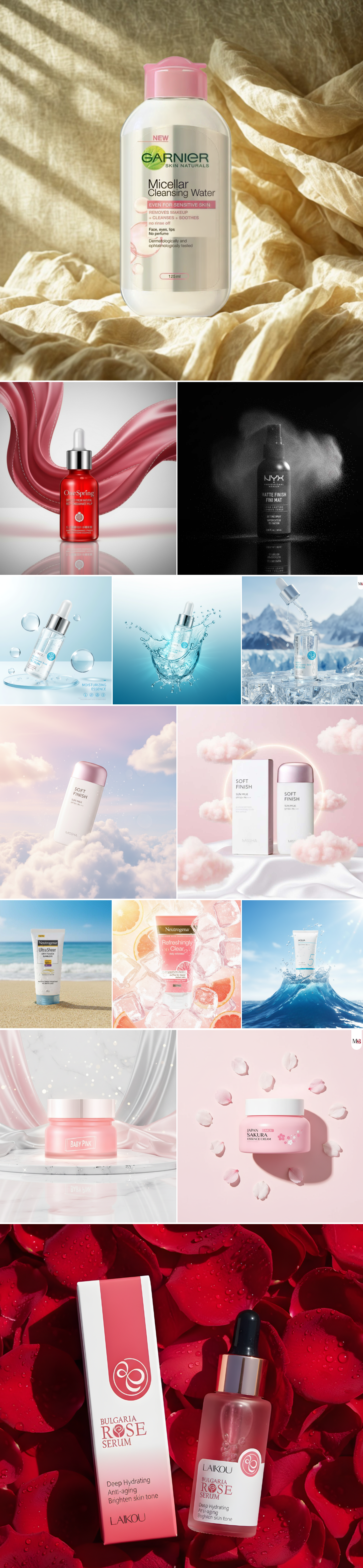 Cosmetic Texture Exploration 💧🌹 adcreative branddesign branding cosmetics creativeadvertising design illustration lighting packaging design product design rendering skincare social media post design texture ui visual identity. visualidentity