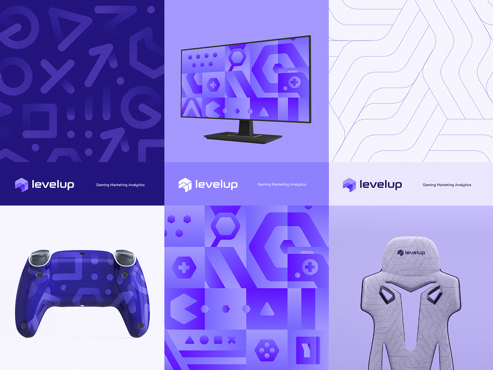 Pattern Directions Study for Level Up ai analytics blockchain branding design esports gamepad gamer gaming gradient icon identity lepisov lettering logo marketing pattern tournament web3