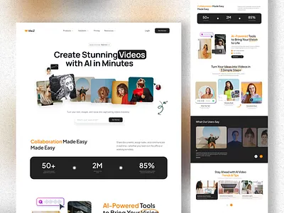 Text-to-Video Platform Website Design aipowered aiux aiwebsite creativeweb dashboardui digitalproduct figmadesign interface minimaldesign modernui productdesign responsivedesign saasdesign techdesign texttovideo uiuxdesign userexperience uxui videoplatform webdesign